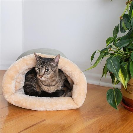 PETPRIDE C15HHL-MH Armarkat Pet Bed Cat Bed 22 x 10 x 14 - Sage Green & Beige PE8291